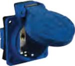 Гнездо врезное кабельное силовое разъем ГВ 16А/2 (220В) 2Р+РЕ (112) синее