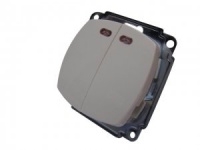 Механизм выключателя с подсветкой 2 клавишный белый механізм вимикача з підсвічуванням 2 клавішний білий