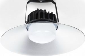 Купить светодиодный купольный светильник 100Вт 10000люм, Д=300мм, 3.3кг, ІР65 в Киеве по выгодной цене с бесплатной доставкой Киев цена HIGH BAY промышленный светильник для склада