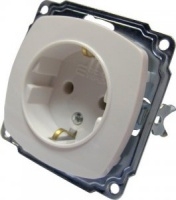 Механизм розетки с заземлением белый механізм розетки з заземленням білий