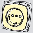 Механизм розетки с заземлением бежевый механізм розетки з заземленням бежевий