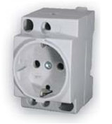 Розетка на DIN-рейку Schuko t-2P+Z модульная 16А купить Киев цена 