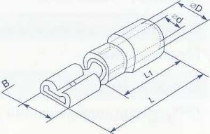 Коннектор плоский с частичной изоляцией, тип мама, ширина лопатки 2.8мм, для провода сечением от 0.5 до 1.5 квадрат мм купить в Киеве по выгодной цене с бесплатной доставкой