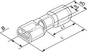 Коннектор плоский в изоляции, тип мама, ширина лопатки 6.3мм, на провод сечением от 1.5 до 2.5 квадрат мм купить в Киеве по выгодной цене с доставкой
