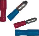 Коннектор цилиндрический тип мама Д = 5мм в изоляции, на провод сечением от 1.5 до 2.5 квадрат мм (ток 15А, уп. 100шт)