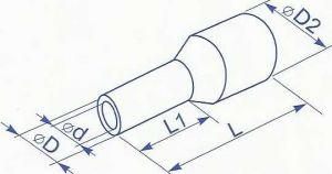 Наконечник трубчатый в изоляции для оконцевания провода сечением 50 квадрат купить в Киеве по выгодной цене с доставкой