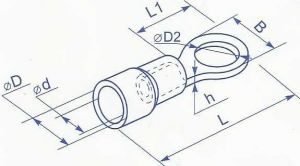 Наконечник под винт М6 в изоляции для провода сечением от 1.5 до 2.5 квадрат мм ток до 25А купить в Киеве по выгодной цене с доставкой