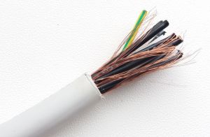 Кабель управления контрольный 8-жильный экранированный 8х1 медный многопроволочная гибкая жила сечением 1 кв. мм восемь жил семь нумерованных одна желто-зеленая в экране медного плетения диаметр кабеля 9.6 мм liycy 8G1 купить цена 17 awg trvvp rvvp 